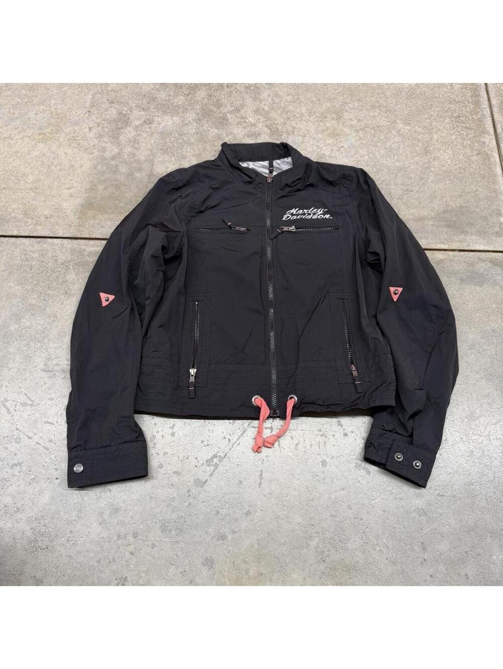 vintage harley davidson black bomber jacket size xl WOMENS